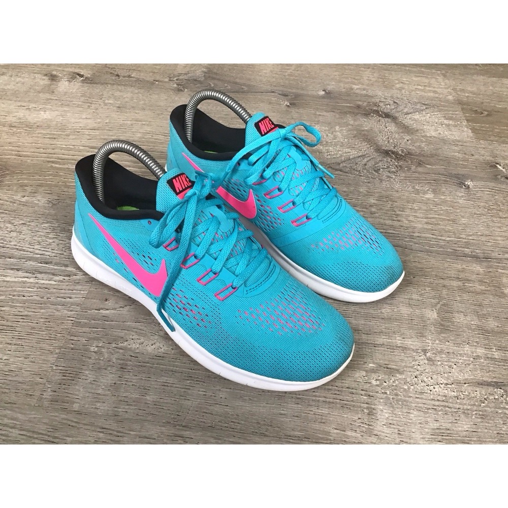 Nike Womens Size 8 Free Rn Shoes Running Sneakers Blue Mesh Low Top 831509-401 - Picture 2 of 11